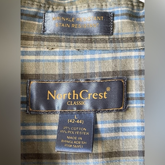 Men’s Green NORTHCREST Plaid Shirt Size L - Picture 2 of 5